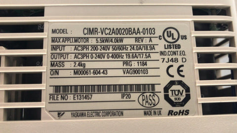 YASKAWA CIMR-VC2A0020BAA-0103