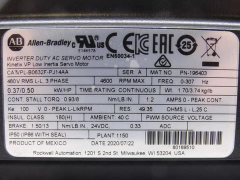 ALLEN BRADLEY VPL-B0632F-PJ14AA