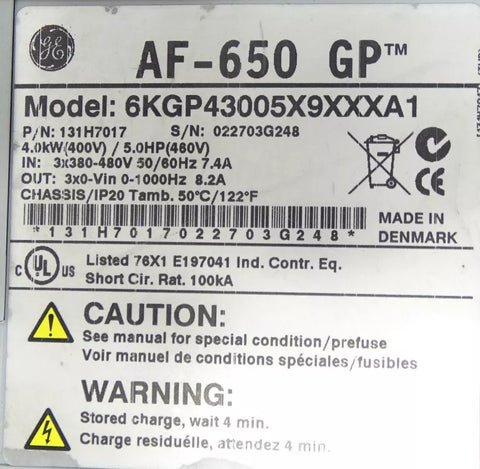 GENERAL ELECTRIC 6KGP43005X9XXXA1