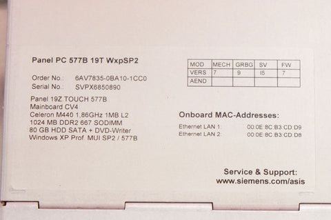 Siemens 6AV7835-0BA10-1CC0