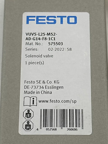 FESTO VUVS-L25-M52-AD-G14-F8-1C1