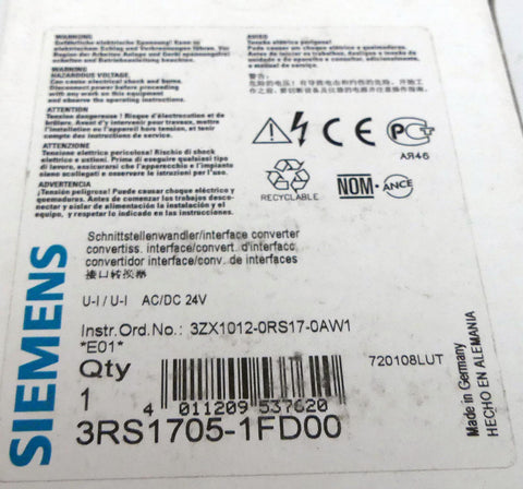 SIEMENS 3RS1705-1FD00