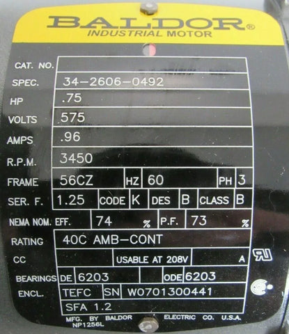 BALDOR 34-2606-0492