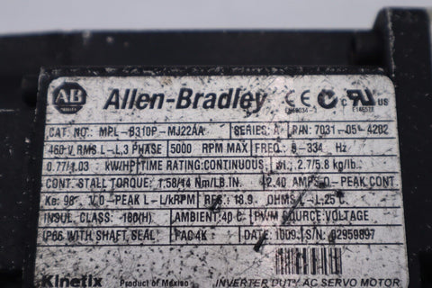 ALLEN BRADLEY MPL-B310P-MJ22AA