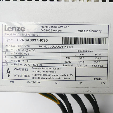 LENZE EZN3A0037H090