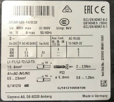 Siemens 3RA6120-1DB32