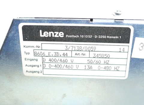 Lenze 8606E.3D.44