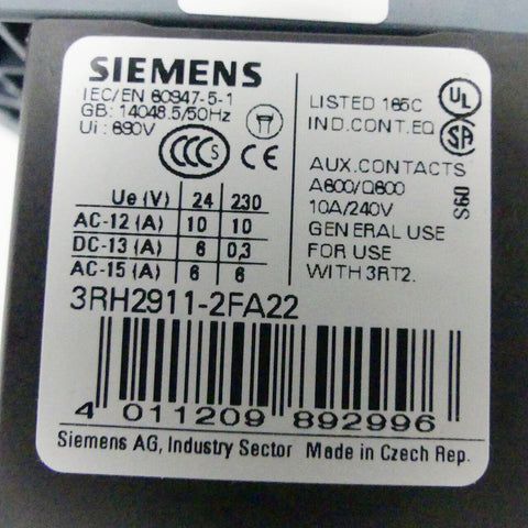 SIEMENS 3RH2140-2BB40 + 3RH2911-2FA22