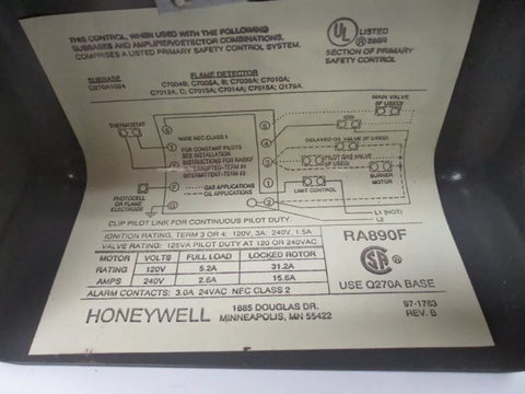 HONEYWELL RA890F