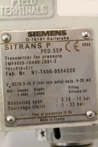 Siemens  7MF4033-1DA00-2BB1-Z