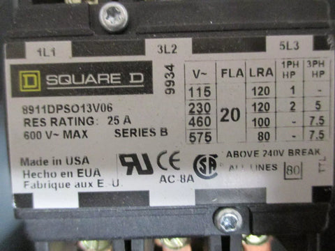 SQUARE D 8911DPSG13V06