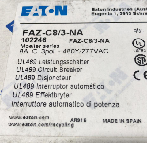 Eaton FAZ-C8/3-NA