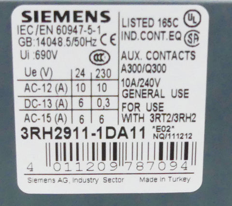 SIEMENS 3RH2911-1DA11