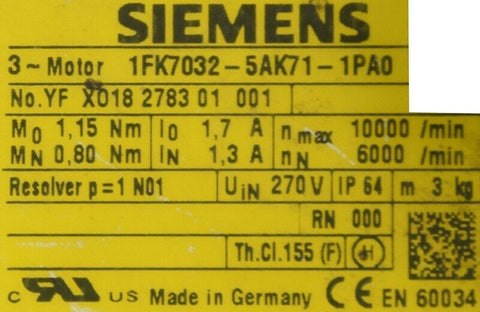 SIEMENS 1FK7032-5AK71-1PA0