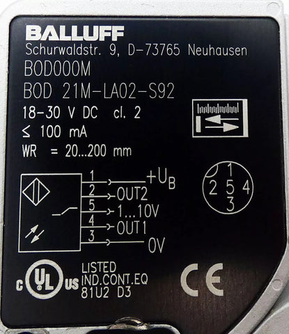 BALLUFF BOD 21M-LA02-S92