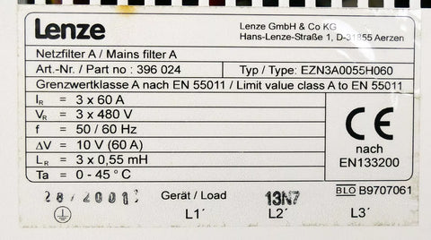 Lenze EZN3A0055H060