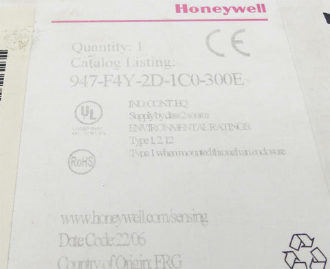 HONEYWELL MICROSWITCH 947F4Y2D1C0300E