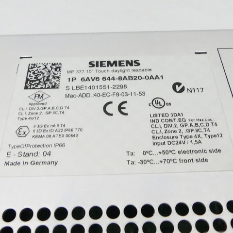 SIEMENS 6AV6644-8AB20-0AA1