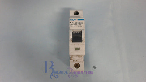 HAGER NC 106 C6 6A 6 AMP 10kA MCB BREAKER