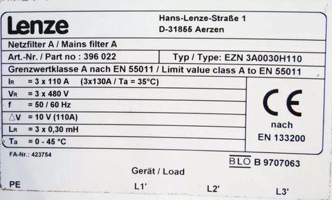 Lenze EZN 3A0030H110