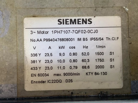 Siemens 1PH7107-7QF02- 0CJ0