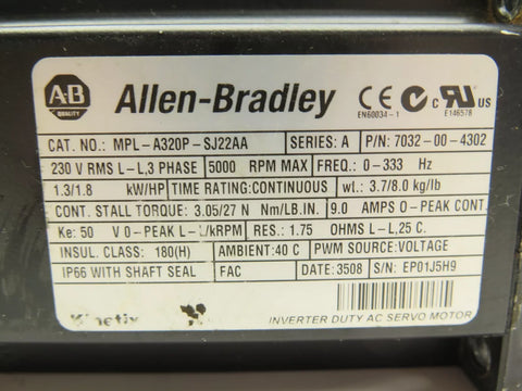ALLEN BRADLEY MPL-A320P-SJ22AA
