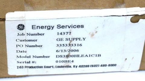 GENERAL ELECTRIC DS3800HLEA1C1B