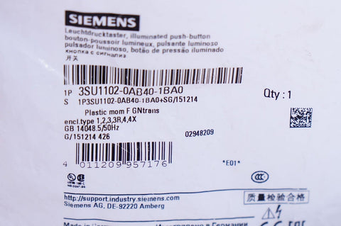 Siemens 3SU1102-0AB40-1BA0