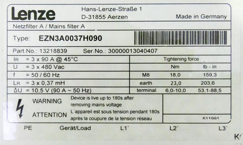 Lenze EZN3A007H090