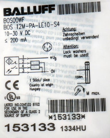 BALLUFF BOS 12M-PA-LE10-S4