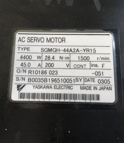 YASKAWA SGMGH-44A2A-YR15