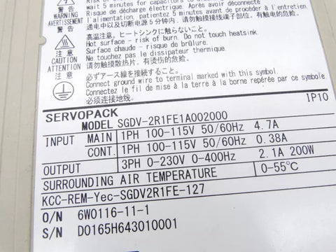 YASKAWA SGDV-2R1FE1A002000