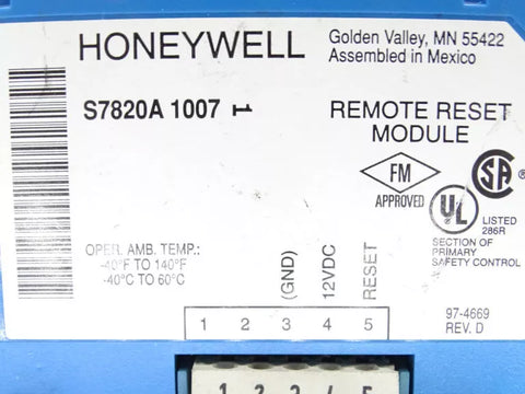 Honeywell S7820A 1007