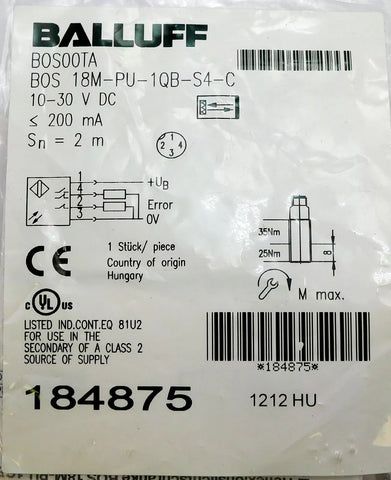 BALLUFF BOS 18M-PU-1QB-S4-C