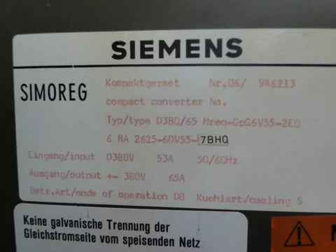 SIEMENS 6RA2625-6DV55-7BH0