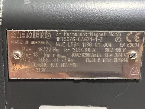 SIEMENS 1FT5076-0AG71-1-Z