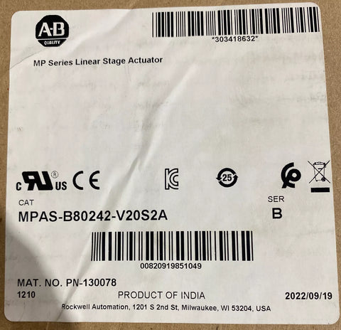 ALLEN BRADLEY MPAS-B80242-V20S2A