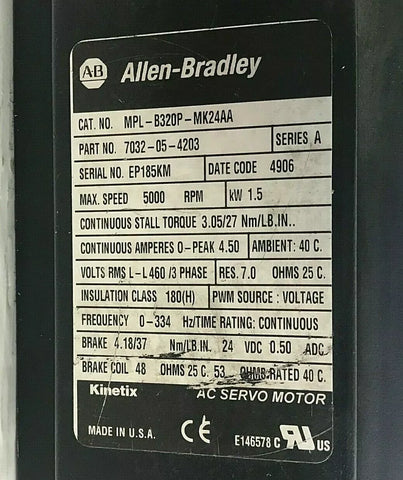 Allen-Bradley MPL-B320P-MK24 AA