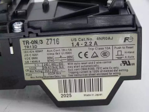 FUJI ELECTRIC TR-0N/3 Z716 1.4-2.2