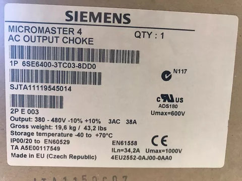 SIEMENS 6SE6400-3TC03-8DD0