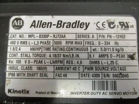 ALLEN BRADLEY MPL-B330P-RJ72AA