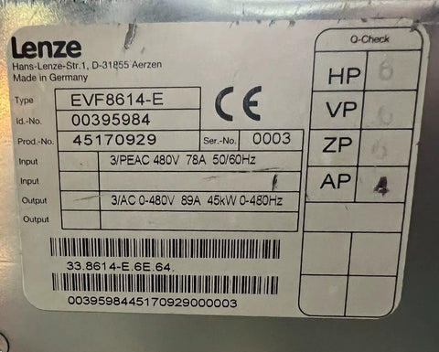 LENZE EVF8614-E