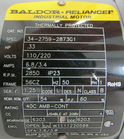 BALDOR 34-2759-2873G1