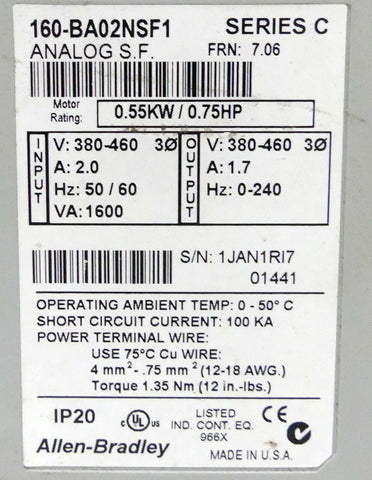 Allen-Bradley 160-BA02NSF1 + 160-LFB1