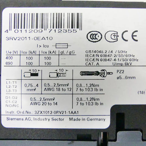 SIEMENS 3rv2011-0ea10