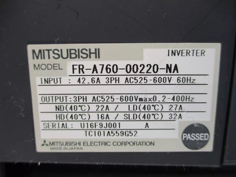 MITSUBISHI FR-A760-00220-NA