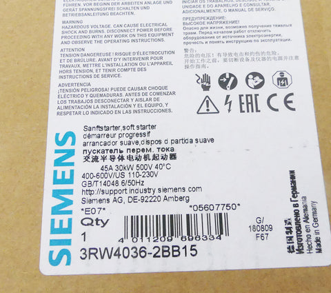 SIEMENS 3RW4036-2BB15