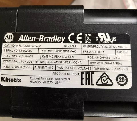 ALLEN BRADLEY MPL-A220T-VJ72AA