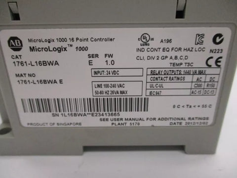 ALLEN BRADLEY 1761-L16BWA