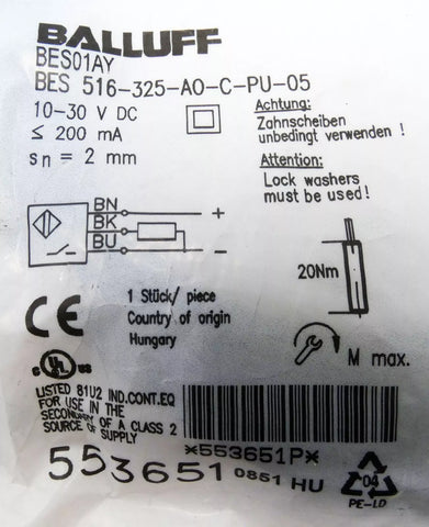 BALLUFF BES 516-325-AO-C-PU-05